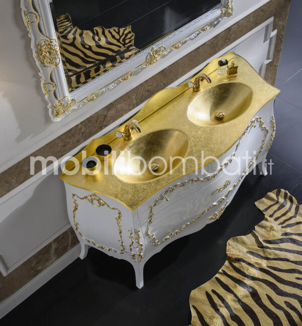 Waschtisch aus Massivholz mit Gold 24k - Image 3