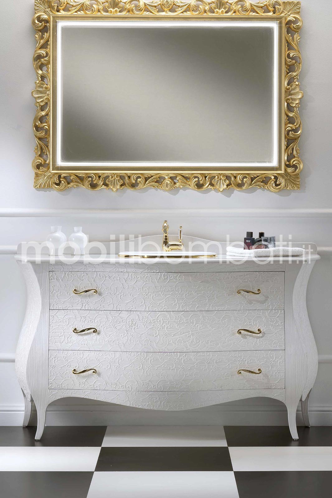 Waschtisch im Barockstil mit Flachreliefs