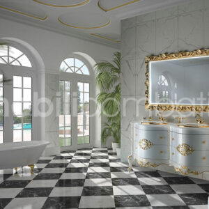 Waschtisch im Barockstil mit Doppelwaschbecken